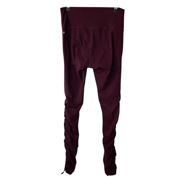 Fabletics Ruched Leggings Size Medium Burgundy Gym Yoga Active High Waisted - Picture 7 of 9